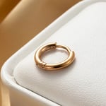 Rose gold / 1 Piece Simple Series Simple Geometric 8mm Titanium Steel   Gold Color Material Women's Hoop Earrings Picture2